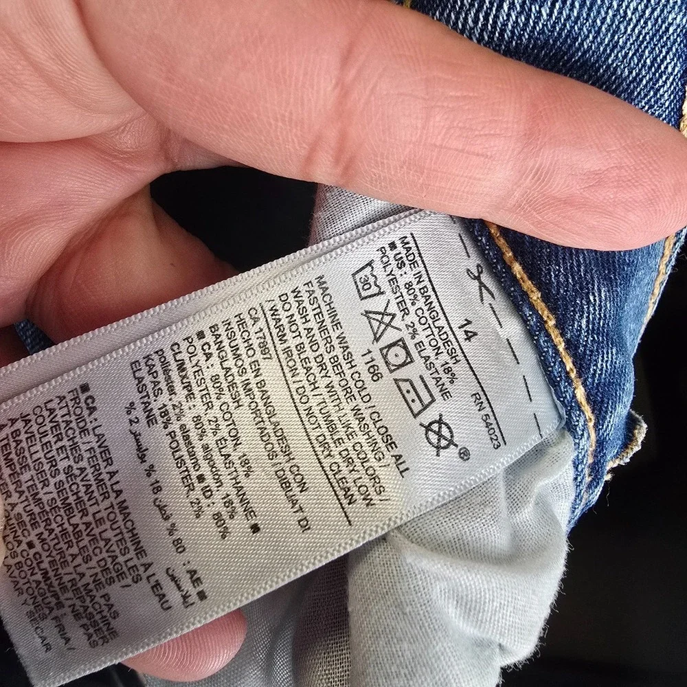Old‎ Navy girls 14 Straight high rise adj waist denim jeans
